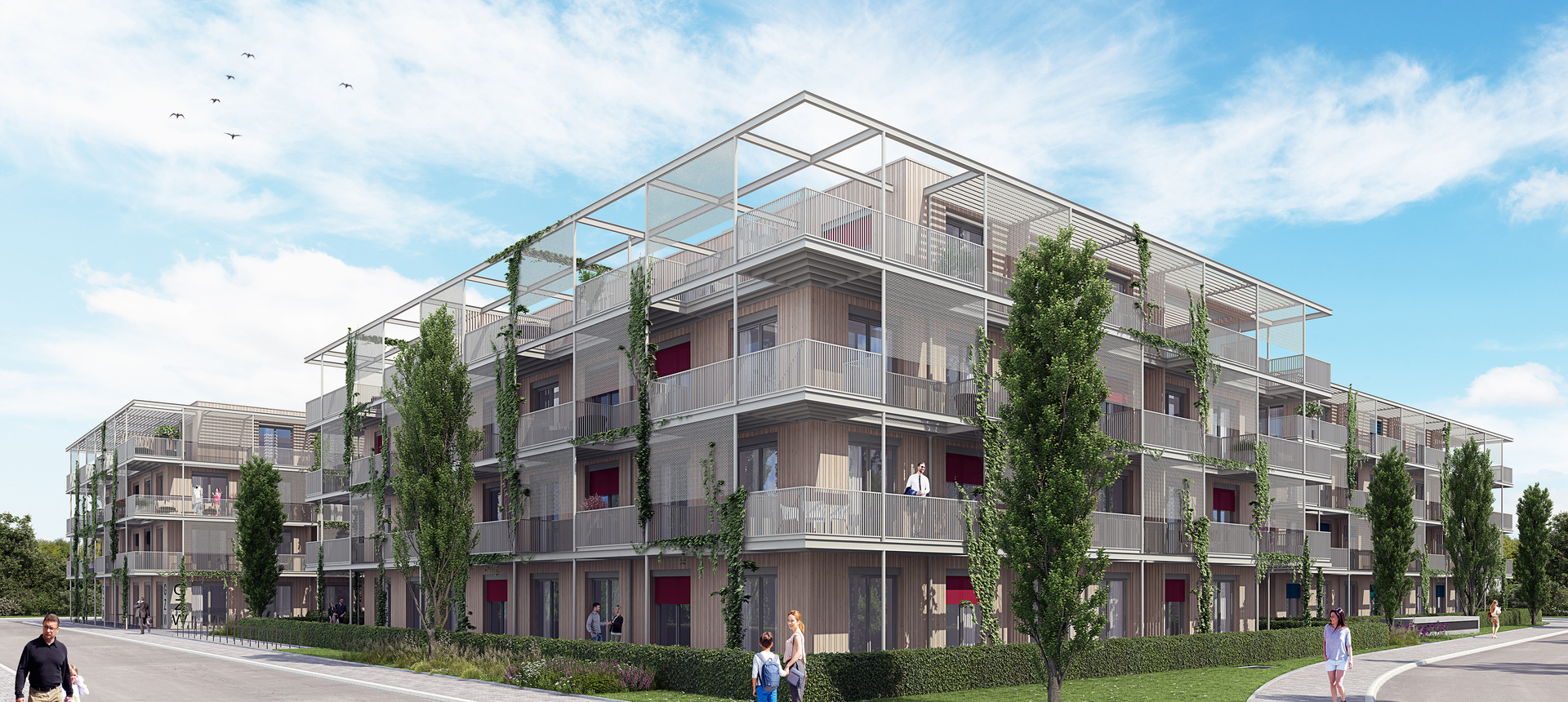 Außenansicht der Wohnhausanlage 